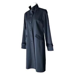 Peros DC Clothing Women’s  Long Lined Canvas Black Overcoat Day Coat Jacket 2